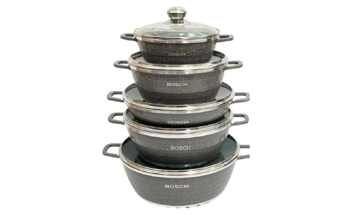 BOSCH Granite Non Stick Coating Cooking Pot Set 10 Pcs