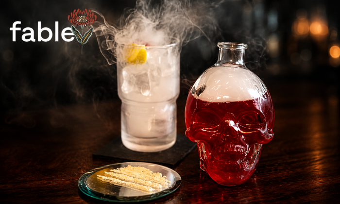 The One In The Skull Cocktail for 2 with Numbing Sherbet at Fable Cock ...