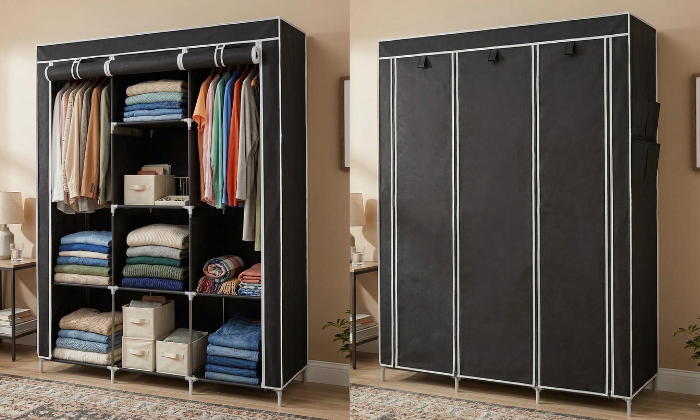 3 Rack Wardrobe Nu Dekor Triple Wardrobe Storage Rack – Hyperli