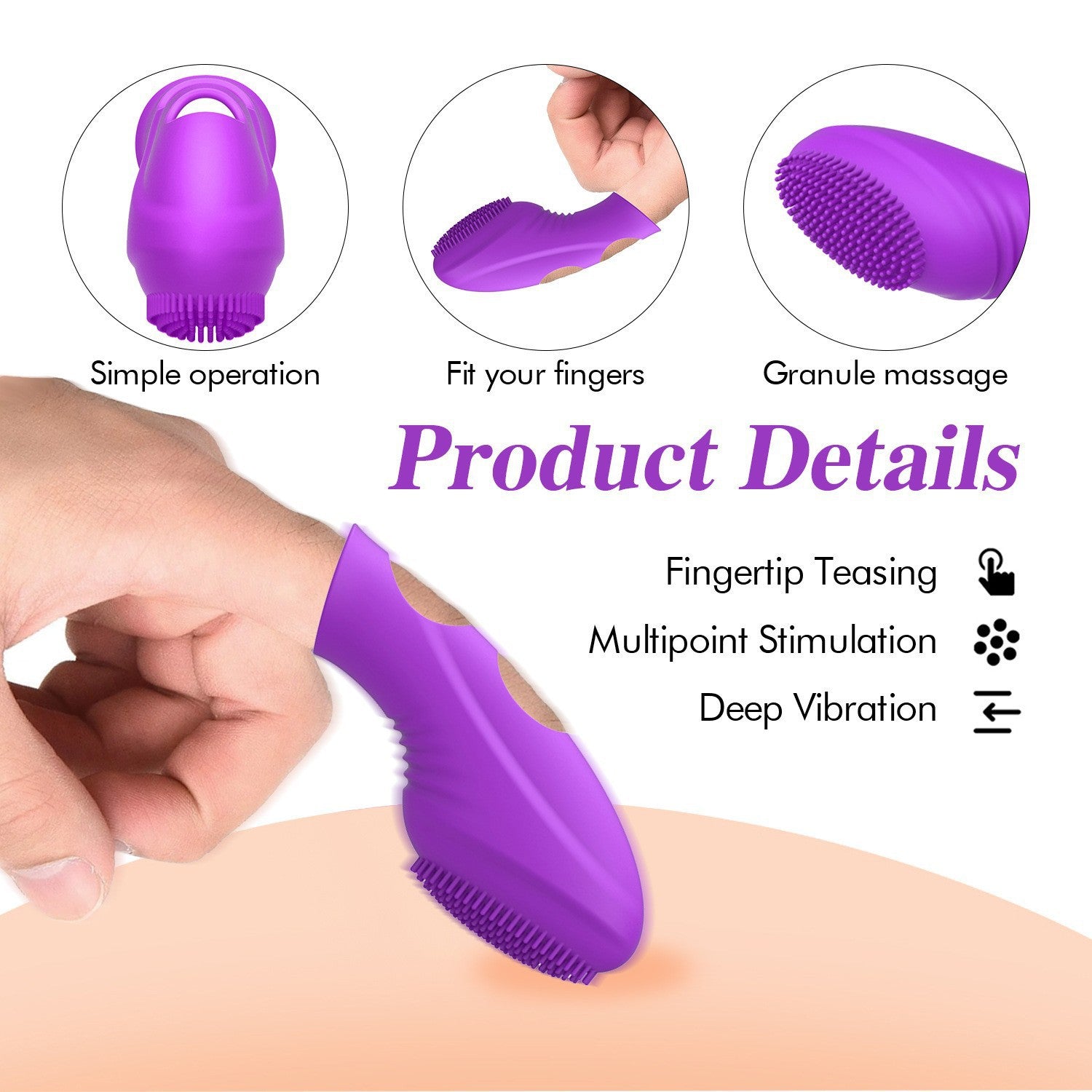 Wearable G-Spot Vibration Finger Sleeve Hyperli Wearable G-Spot Vibration Finger Sleeve Hyperli