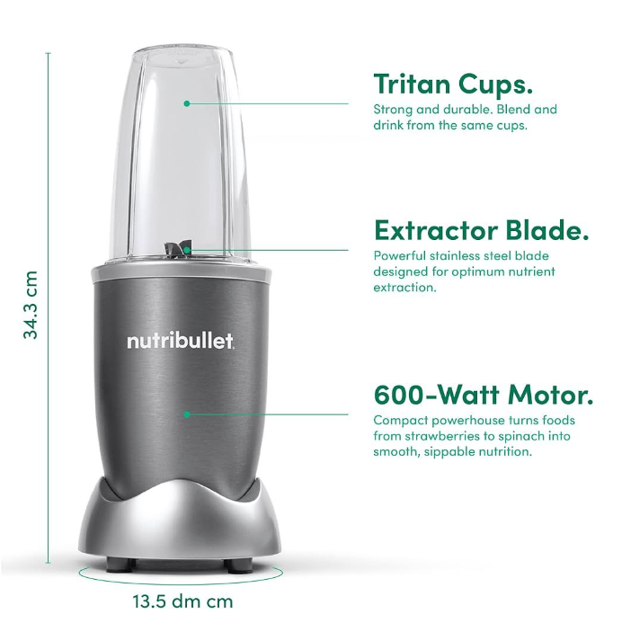 Nutribullet 600W High Speed Blender (5 Piece) Various Colours