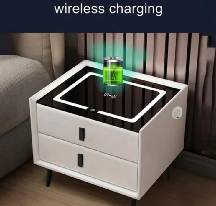 Monolithic Rectangular Smart Side Table Wireless Smart Side Table - Various Colours – Hyperli